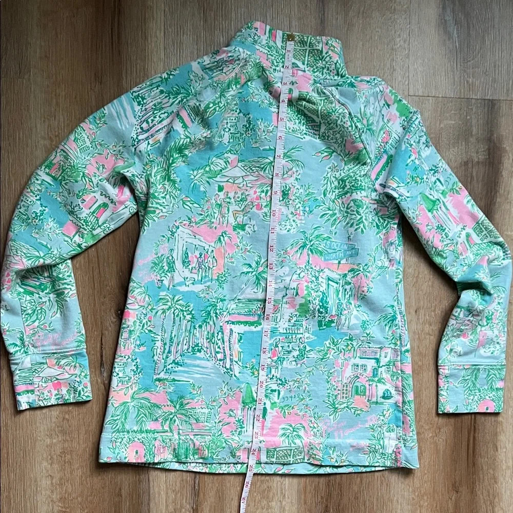 Lilly Pulitzer ⭐️ Green and Pink Patterned Top Size S - Picture 8 of 13